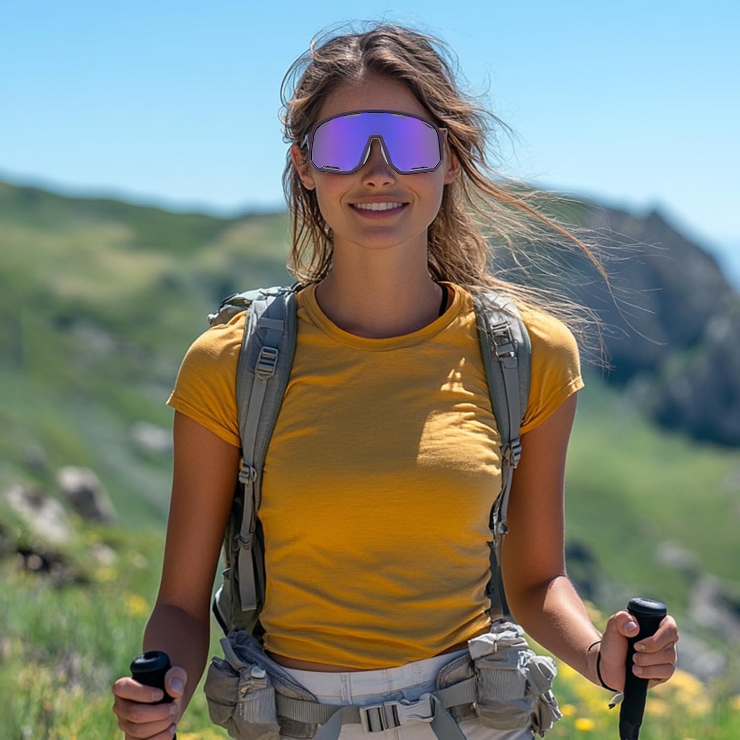 image:imageROCKBROS Photochromic Sunglasses for Men WomenUV400 Protection Cycling GlassesMTB Cycling Sports Sunglasses3 LensesPhotochromiclight Purple