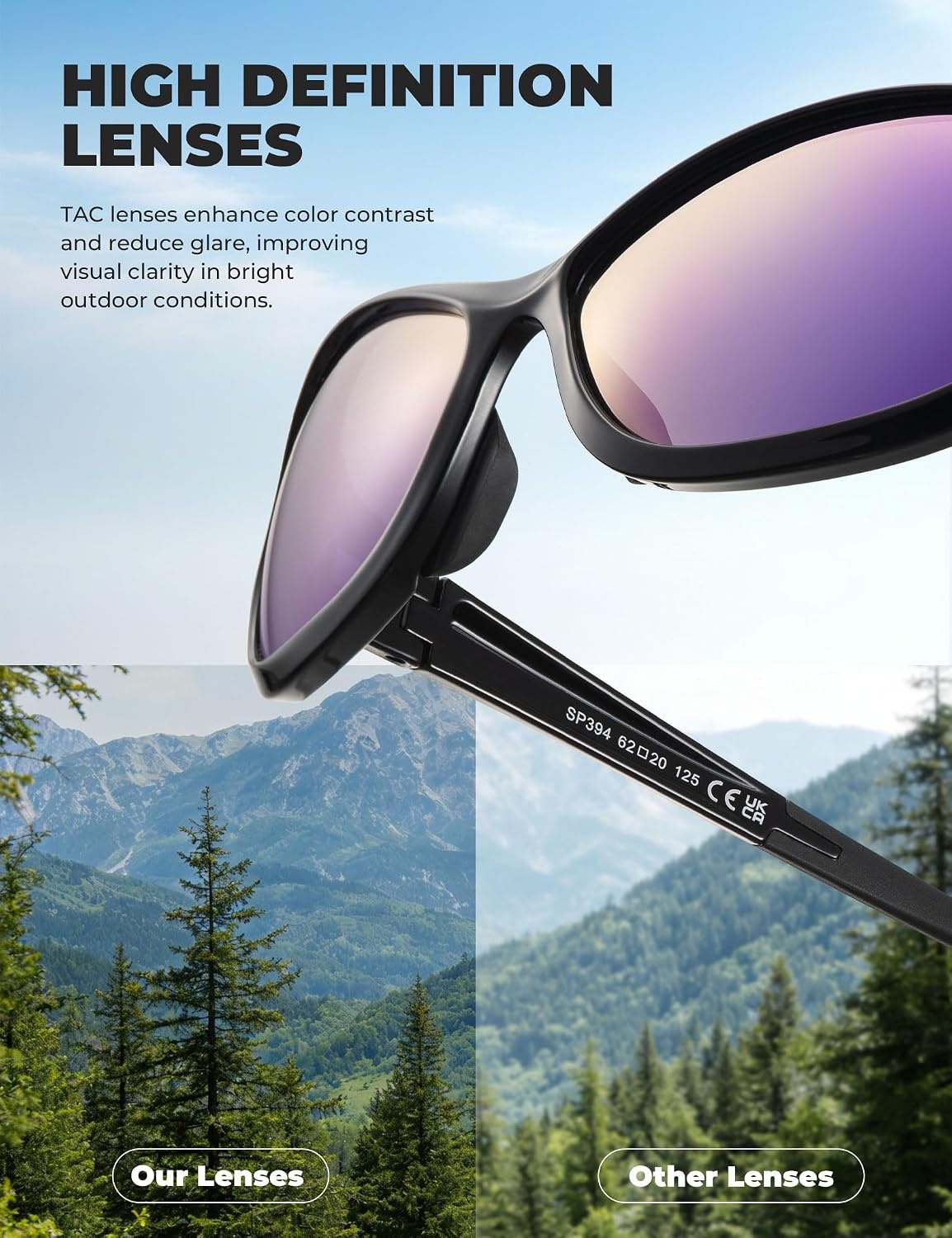 image:imageROCKBROS Polarized Sports Sunglasses Men Women Cycling Running Glasses UV400 Protection TR90 Ultralight Wraparound SunglassesBlack