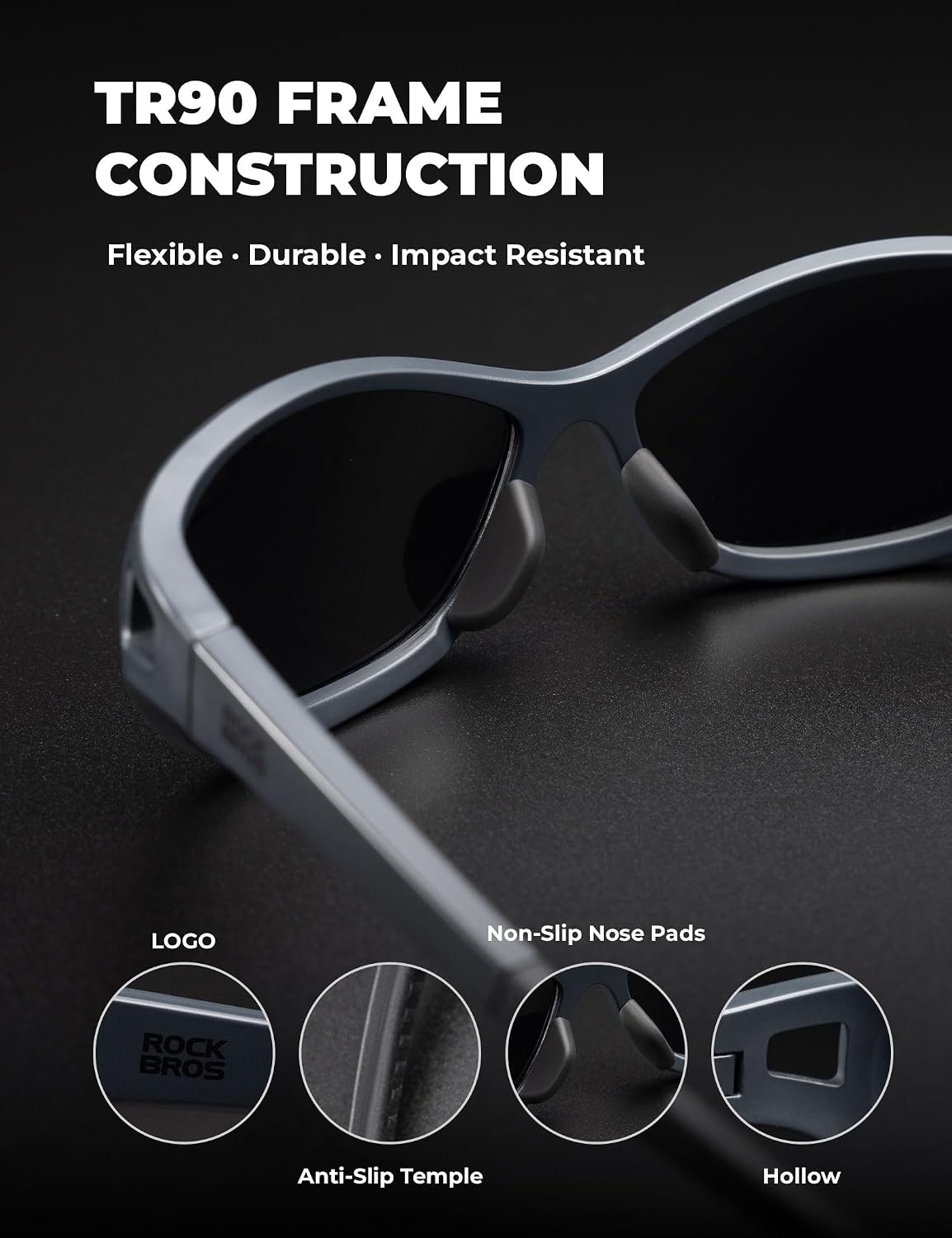 image:imageROCKBROS Polarized Sports Sunglasses Men Women Cycling Running Glasses UV400 Protection TR90 Ultralight Wraparound SunglassesTortoiseshell