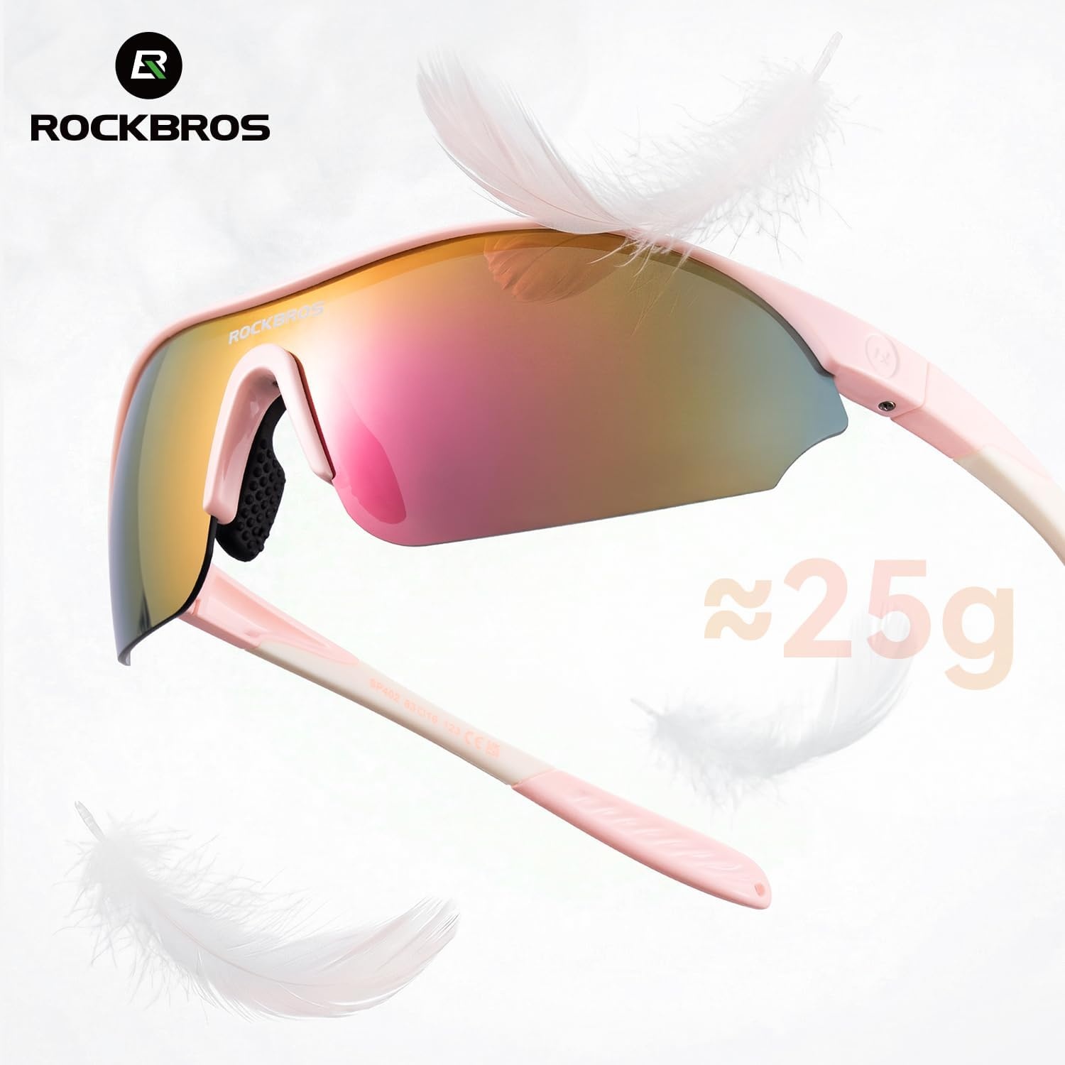 image:imageROCKBROS Polarized Sports Sunglasses with 3 Interchangeable Lens Cycling Sun Glasses for Men Women Baseball Running GolfGray Polarized Lens Black Red Frame