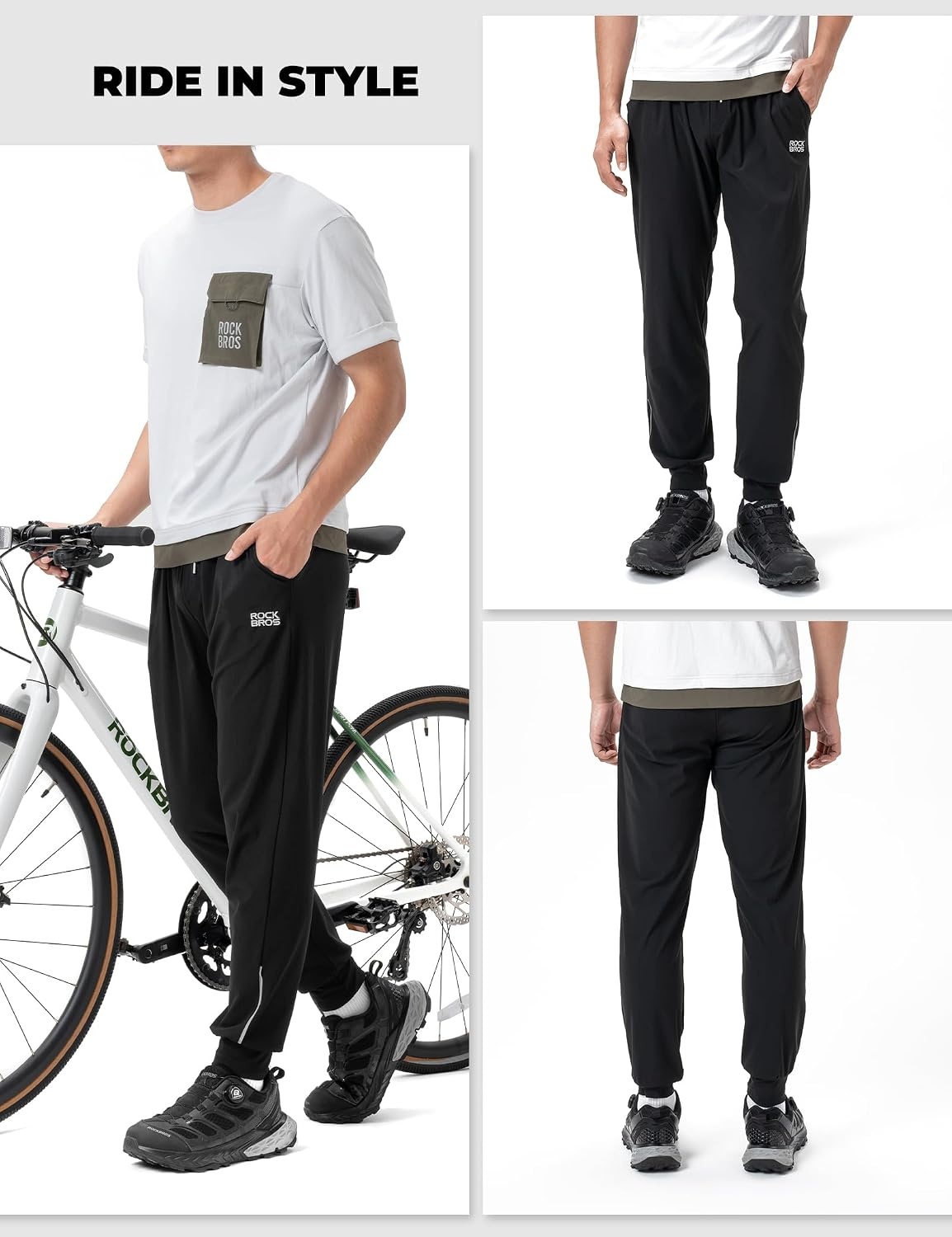 image:imageROCKBROS Summer Cycling Pants for Men Breathable Bike Pants with Pocket Lightweight Road Mountain Biking Pants