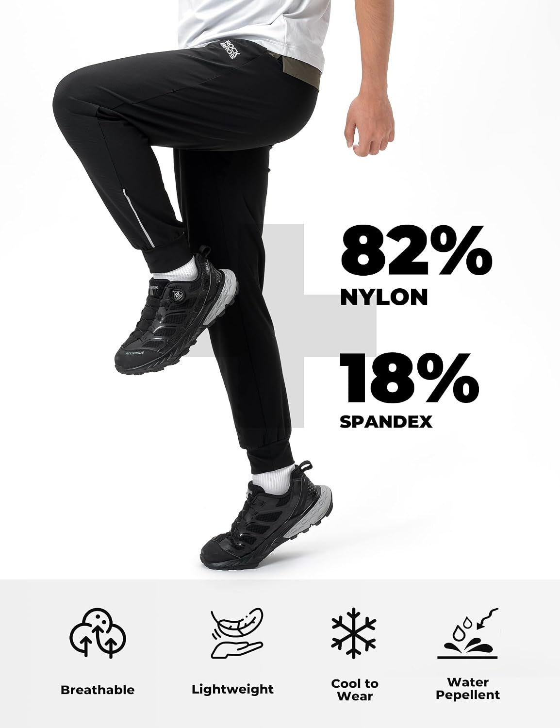 image:imageROCKBROS Summer Cycling Pants for Men Breathable Bike Pants with Pocket Lightweight Road Mountain Biking Pants
