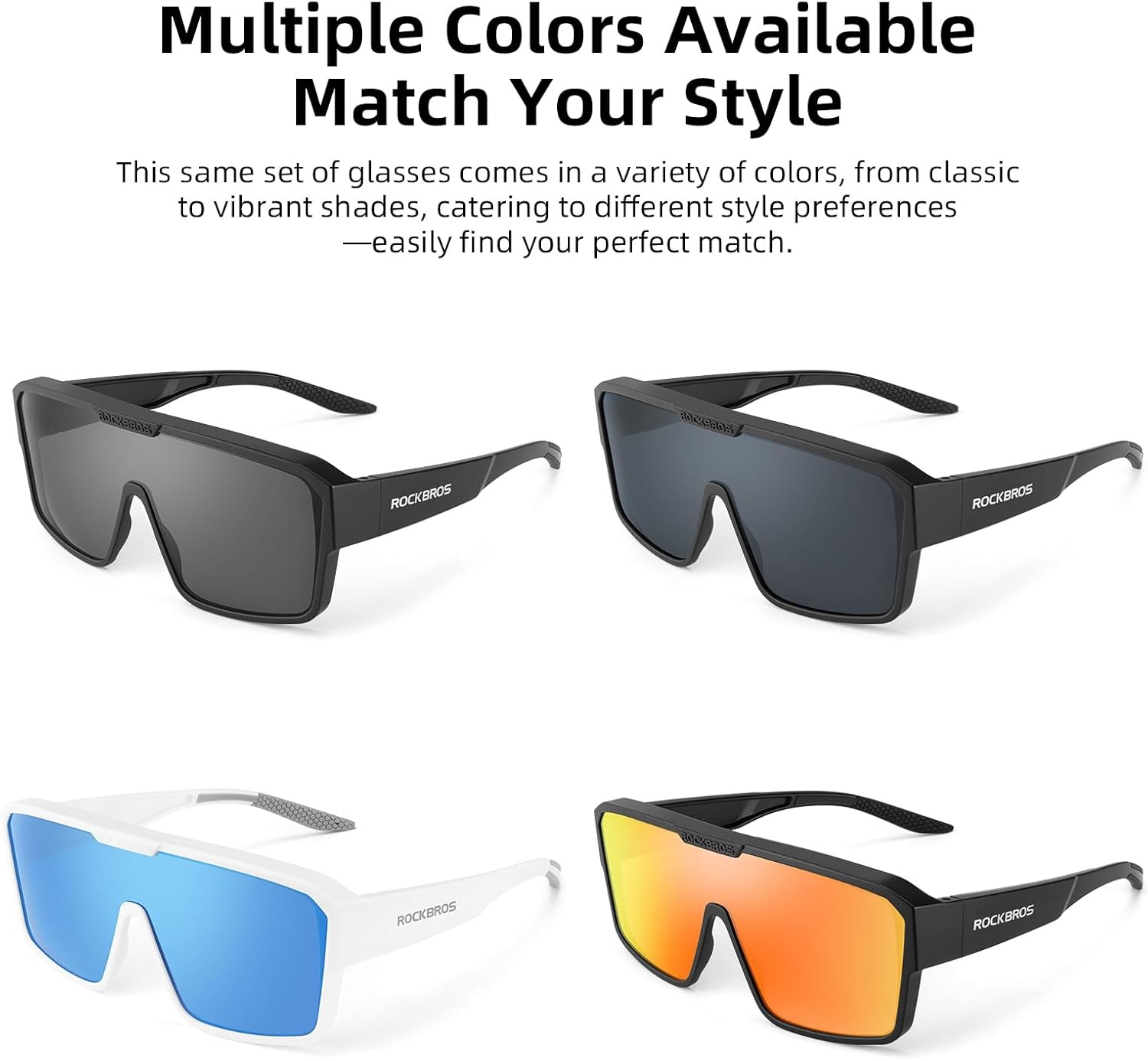 image:imageROCKBROS Sunglasses Over Glasses for Men Women Polarized Fit Over Glasses Sunglasses for Fishing Cycling DrivingBlack FrameOrange Lens