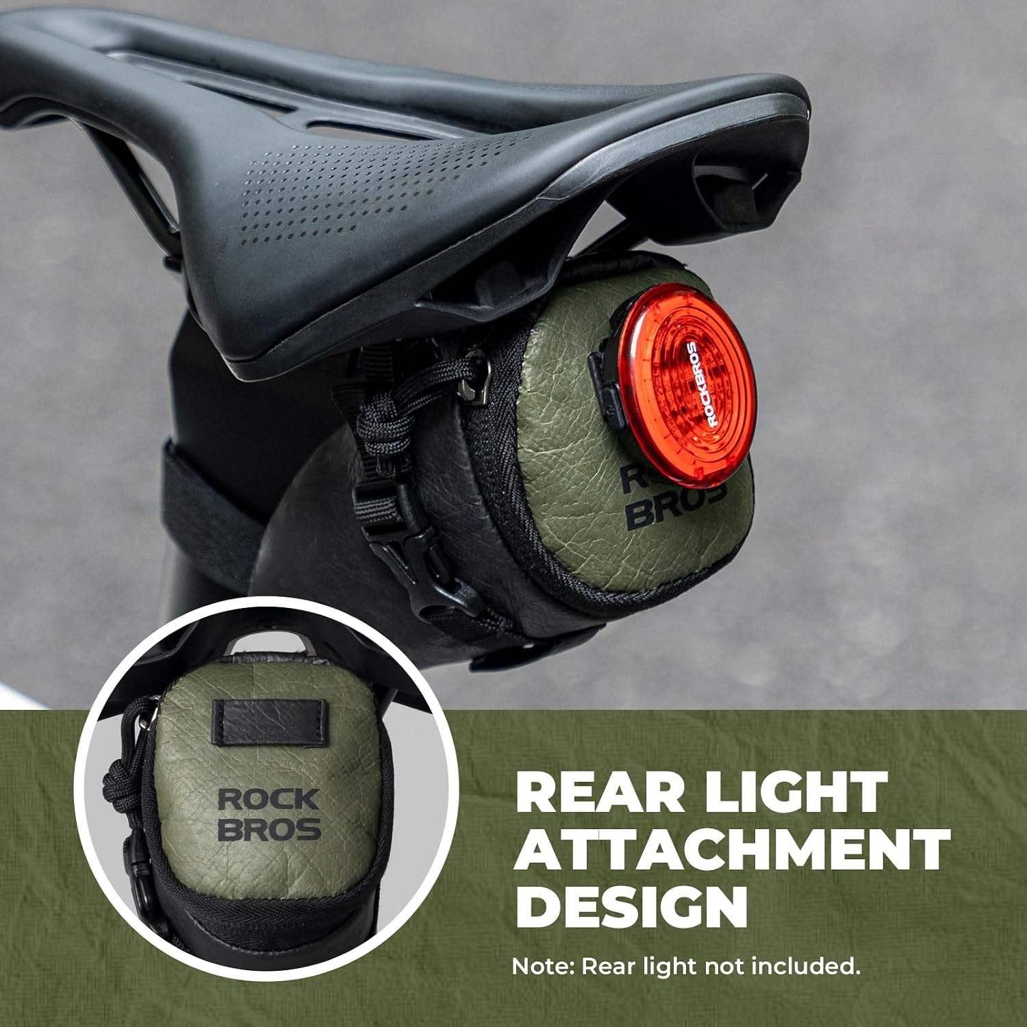 image:imageROCKBROS Ultra Lightweight Bike Seat Bag 33g Recyclable Mini Bike Saddle Bag Water Resistant ToolFree Installation Bicycle Seat Pack for Road Bike Commuting Short Trip Cycling