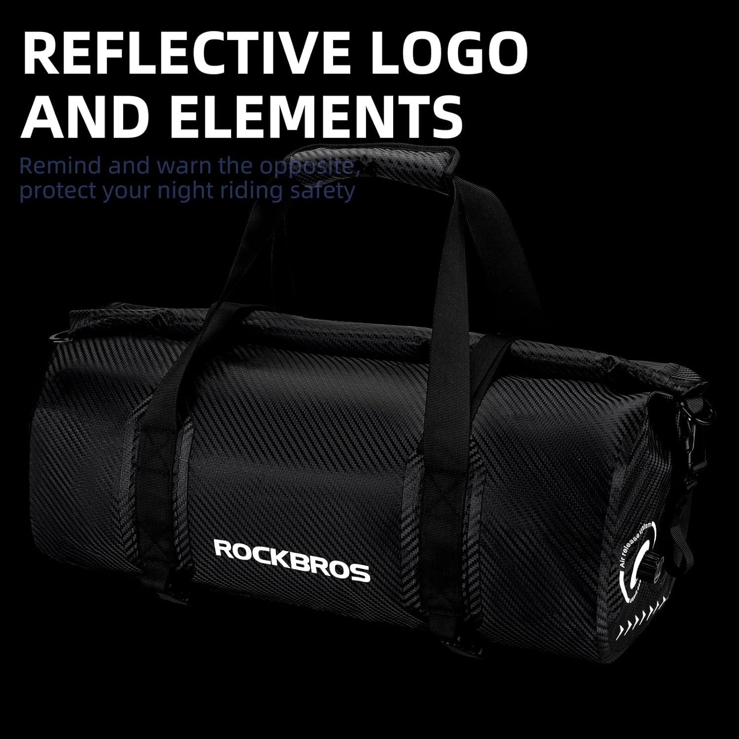 image:imageROCKBROS Waterproof Duffel Bag 2060L Motorcycle Travel Dry Duffel Bag for Motorcycling Boating Kayaking Camping Fishing Outdoor Adventure for Men Womenblack1