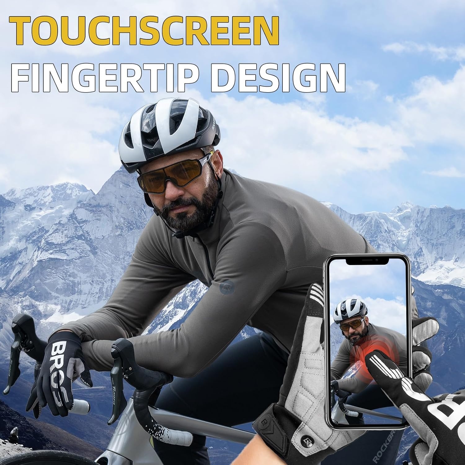 image:imageROCKBROS Winter Cycling Gloves Touchscreen Motorcycle Mountain Bike Gloves Cold Weather Biking Gloves for Men Bicycle GlovesUS LASIA XL