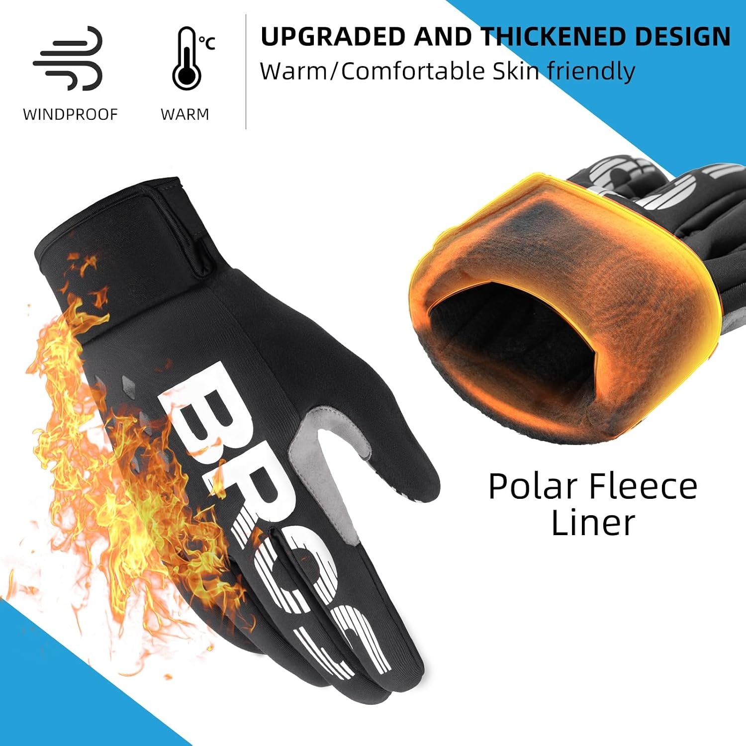 image:imageROCKBROS Winter Cycling Gloves Touchscreen Motorcycle Mountain Bike Gloves Cold Weather Biking Gloves for Men Bicycle GlovesUS MASIA L