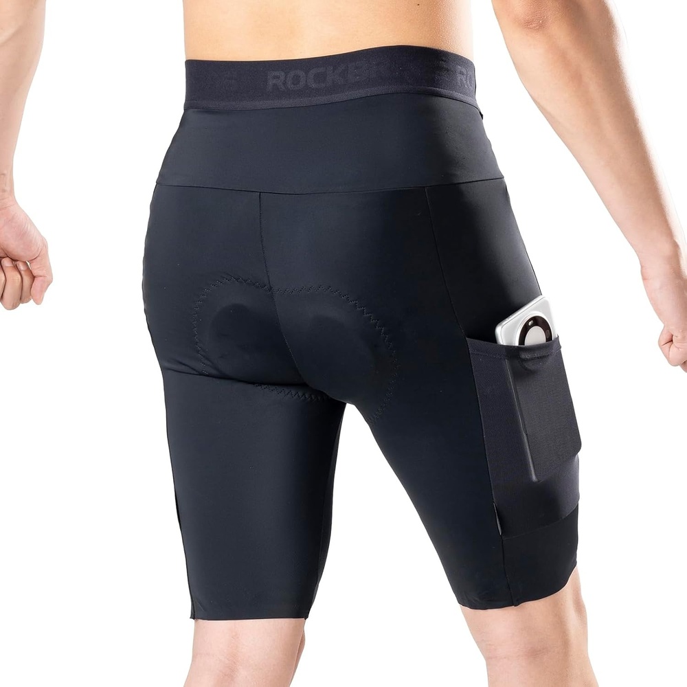 image:imagePadded Bike Shorts for Men Cycling Shorts with Side Pockets Mountain Bike Shorts Breathable with Reflective Elements