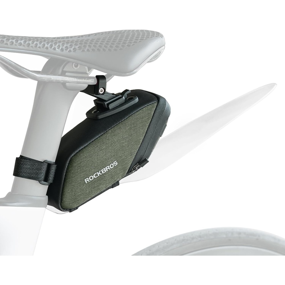 image:imageROCKBROS 2in1 Bike Saddle Bag with Detachable Mud Flap Waterproof Quick Release Bike Seat Bag Lightweight Under Seat Bike Pack for Urban Commute Casual Riding