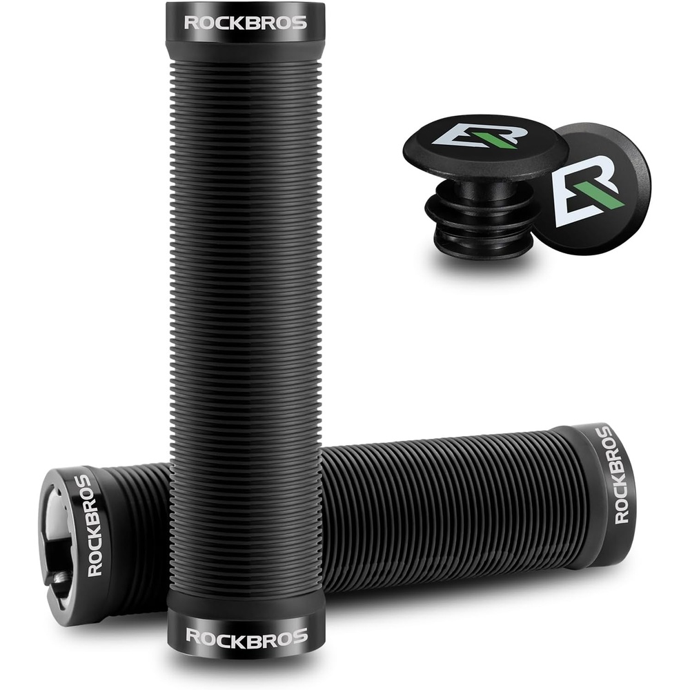 image:imageROCKBROS 2pcs Bike Handlebar Grips NonSlip Soft Cycling Grips for Mountain BMX Scooter Beach Cruiser amp Folding BikesDual LockOn