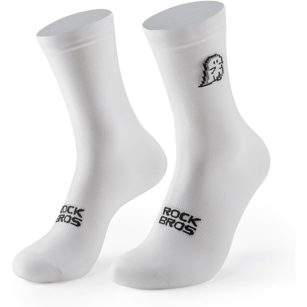 image:imageROCKBROS Athletic Socks Cycling Sock with Wearresistant Heel VNS Halloween Series Breathable Crew Socks 2 amp 3PackWhite