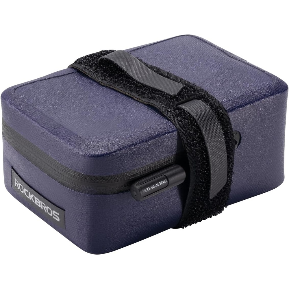 image:imageROCKBROS Bike Saddle Bag 04L Waterproof Ultra Small Bike Bag4 x 34 x 2 Waterproof Zipper Bicycle Storage Bag Under Seat Easy Attachment for Road Cycling BlueBlue