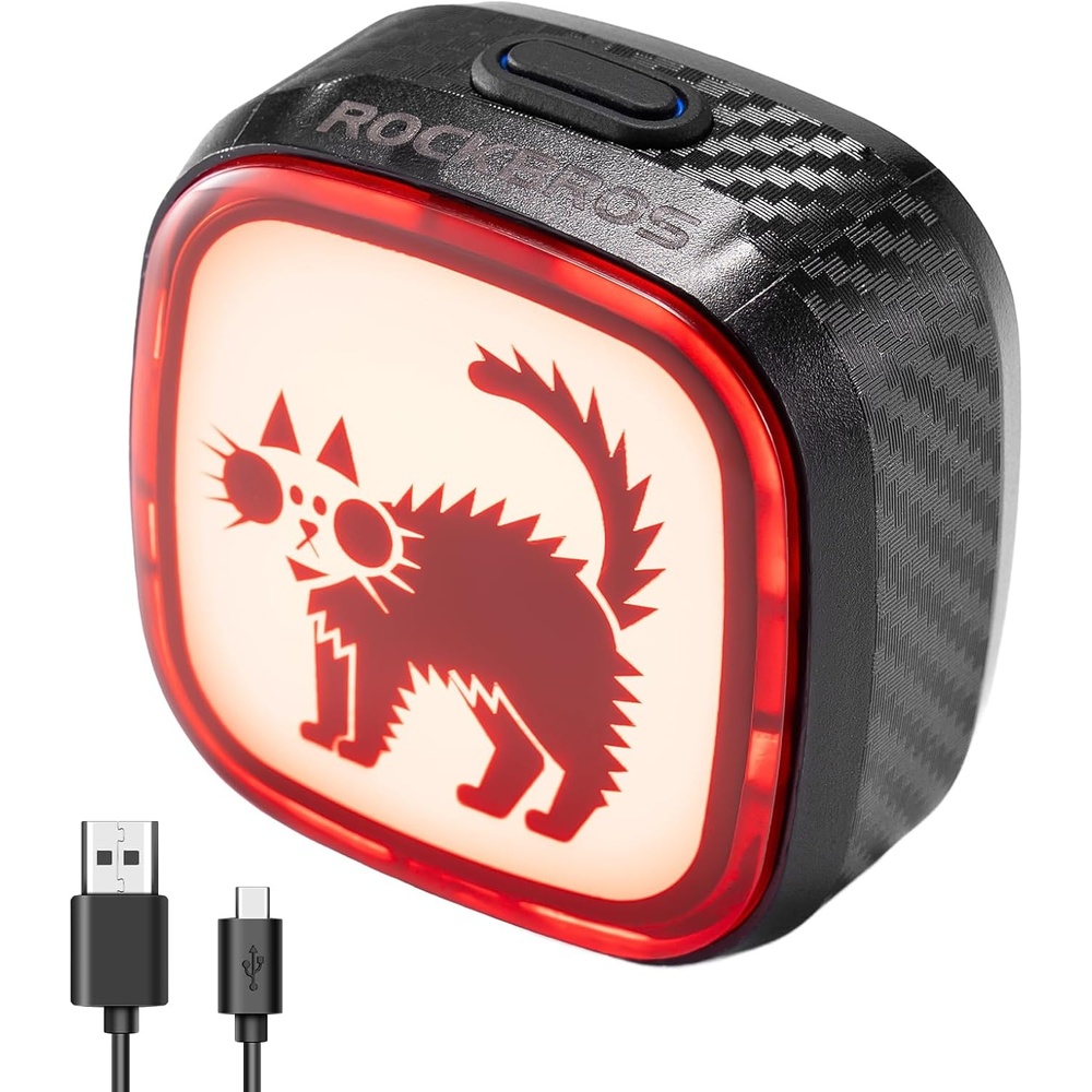image:imageROCKBROS Bike Tail Light SmartTypeC 400mAh Batteryamp Adjustable AngleDual Mounting Bicycle Rear LightsIPX5 WaterproofCycling Safety Taillight Accessories for Men Women KidsCat