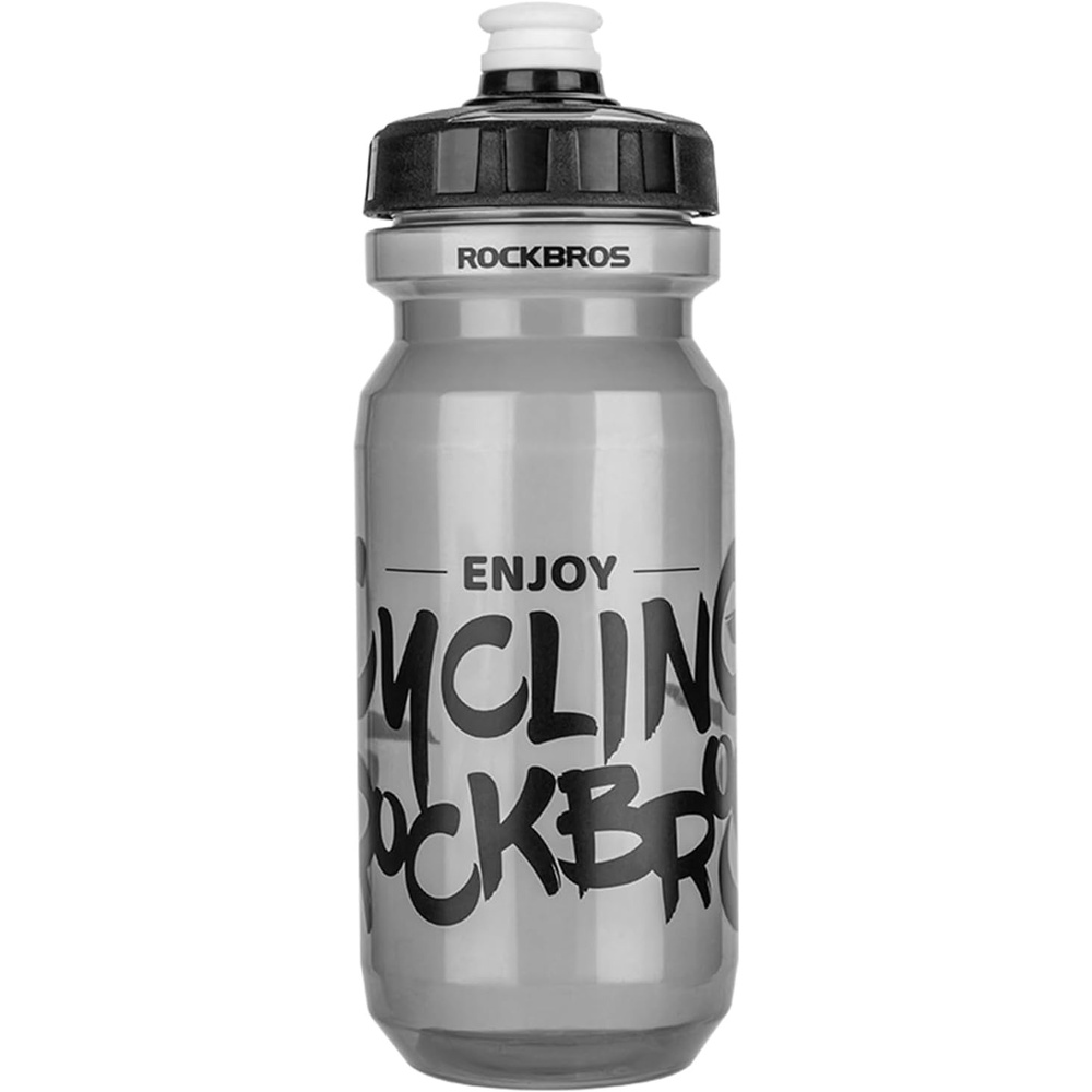 image:imageROCKBROS Bike Water Bottle 2025oz Squeeze Cycling Water Bottle BPA Free for Bicycle Running Hiking Gym amp Outdoor Activities20oz Grey Black