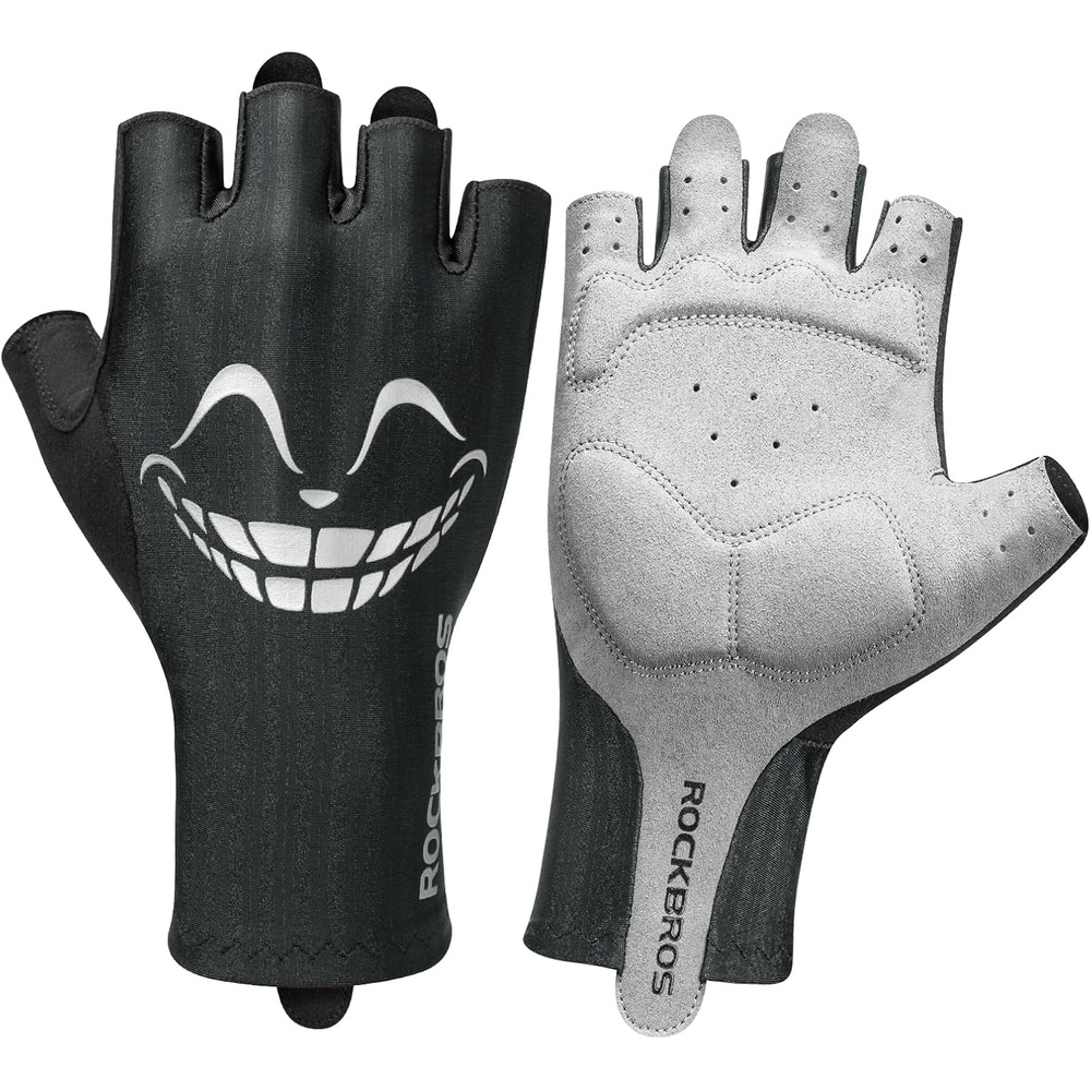 image:imageROCKBROS Cycling Gloves Half Finger Bike GlovesShock Absorption Mountain Bike Gloves Padded Mens Biking Gloves Breathable Bike Riding Gloves for Spring SummerBlack