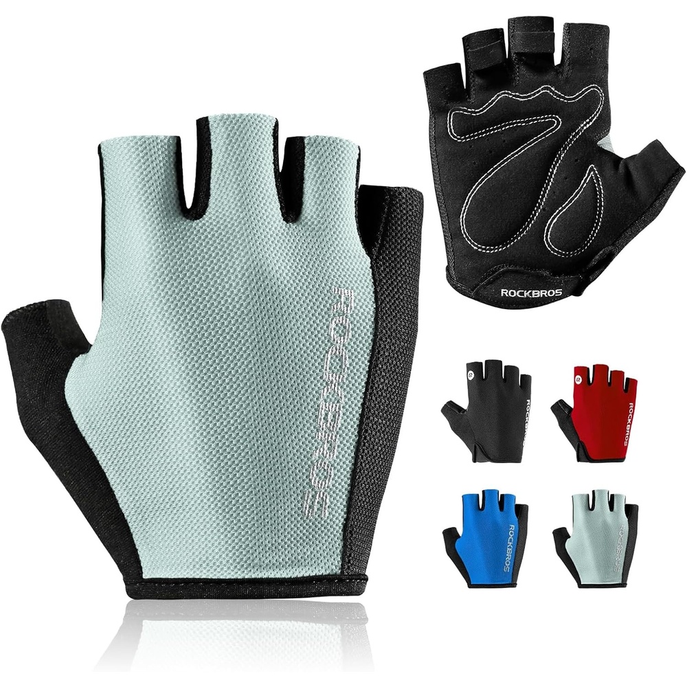 image:imageROCKBROS Cycling Gloves for Men Women Breathable Bike Gloves Half Finger Gloves for Daily Cycling Workout Outdoor SportsGrey
