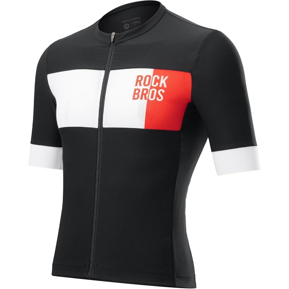 image:imageROCKBROS Cycling Jersey Men Short Sleeve Bike Shirt Breathable QuickDrying HighElastic Road Mountain Bike Jersey