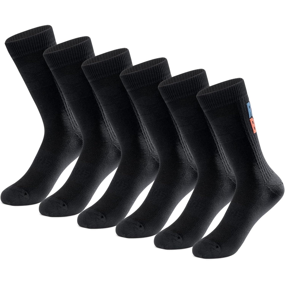 image:imageROCKBROS Cycling SocksCrew Length Bike SocksShockAbsorbing amp NonSlip4Season Versatilefor Men WomenBlack3 Pair