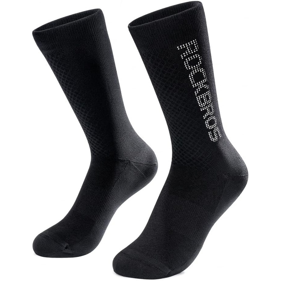 image:imageROCKBROS Cycling SocksCrew LengthBreathable amp NonSticky with reflective logoAll Seasons for Men Women Bike SocksBlack1 Pair