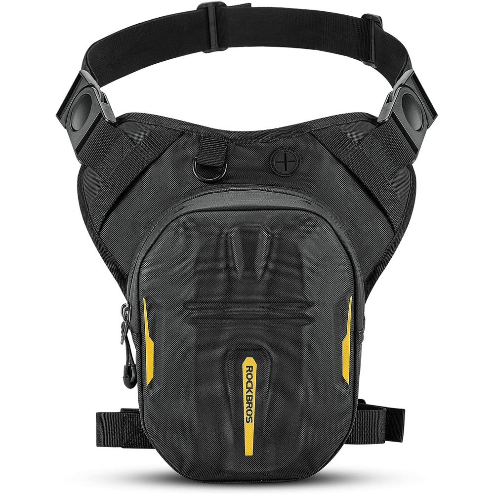 image:imageROCKBROS Drop Leg Bag 3 IN 1 Motorcycle Waist Pack Thigh Bag Magnetic Motorcycle Tank Bag Mutifunctions Leg Pouch for Men Women Cycling Hiking Running Camping Travel 10L Black