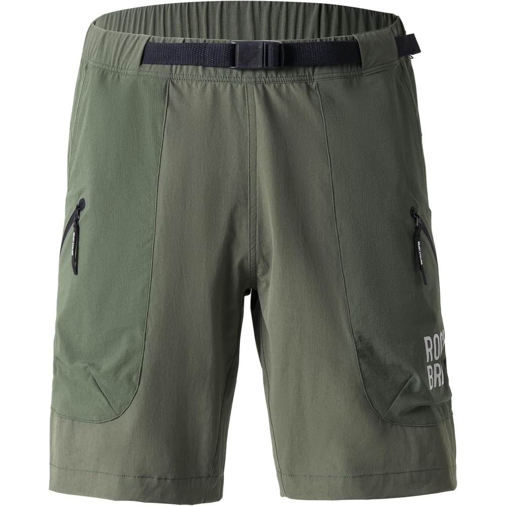 image:imageROCKBROS Mens Mountain Bike Shorts Lightweight MTB Shorts with Secure Zipper Pockets Casual Cycling Hiking ShortsGreen