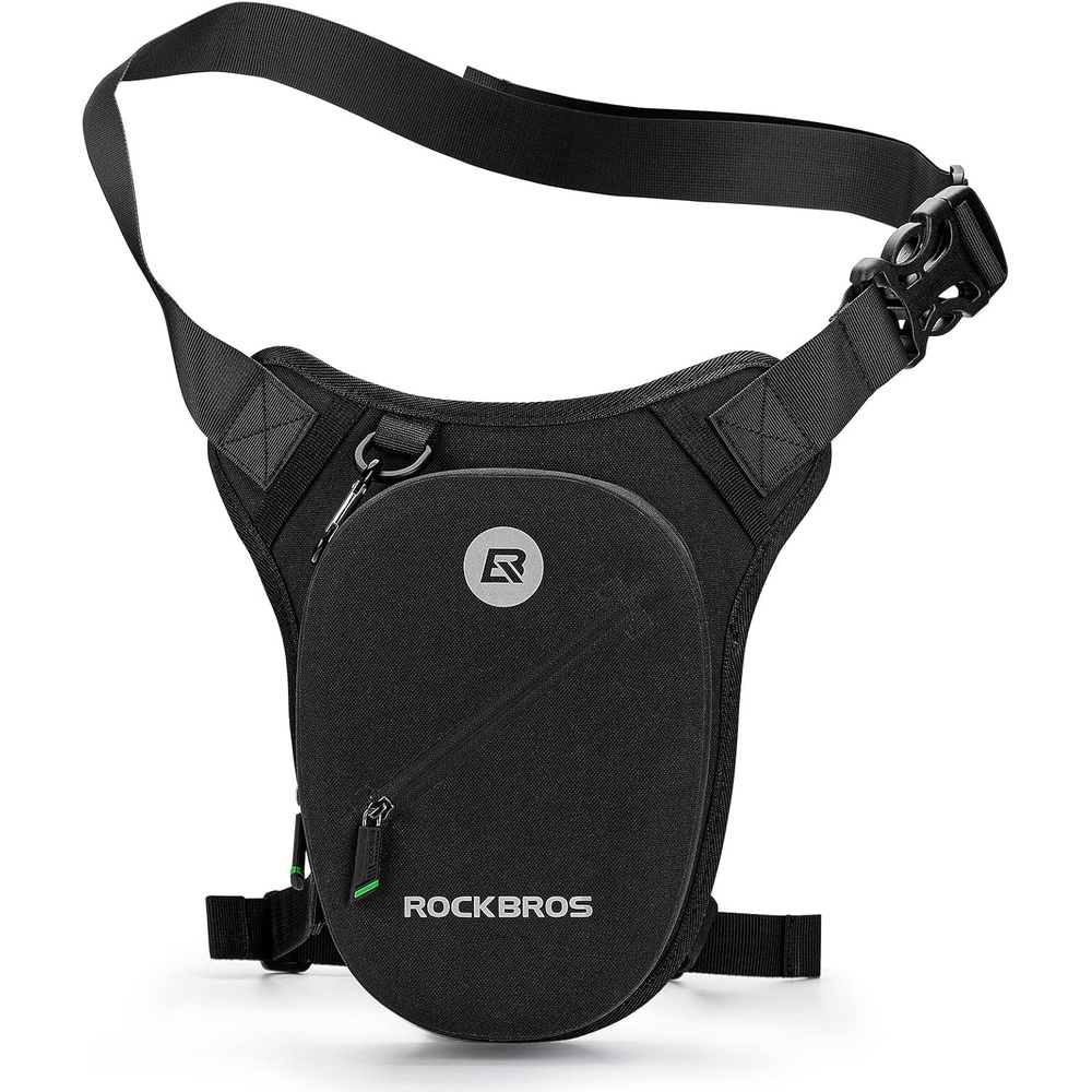 image:imageROCKBROS Motorcycle Drop Leg Bag Small Waterproof for Men Women Bike Riding Cycling Hiking Waist Pack Thigh Fanny Pouch Outdoor Travel Camping Casual Daypack Black