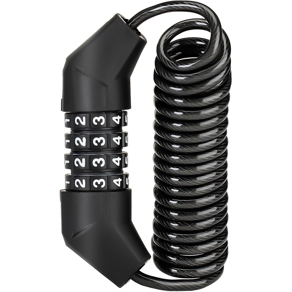 image:imageROCKBROS Motorcycle Helmet Lock with Retractable 4Digit Cable Lock for Bikes Strollers LuggageBend