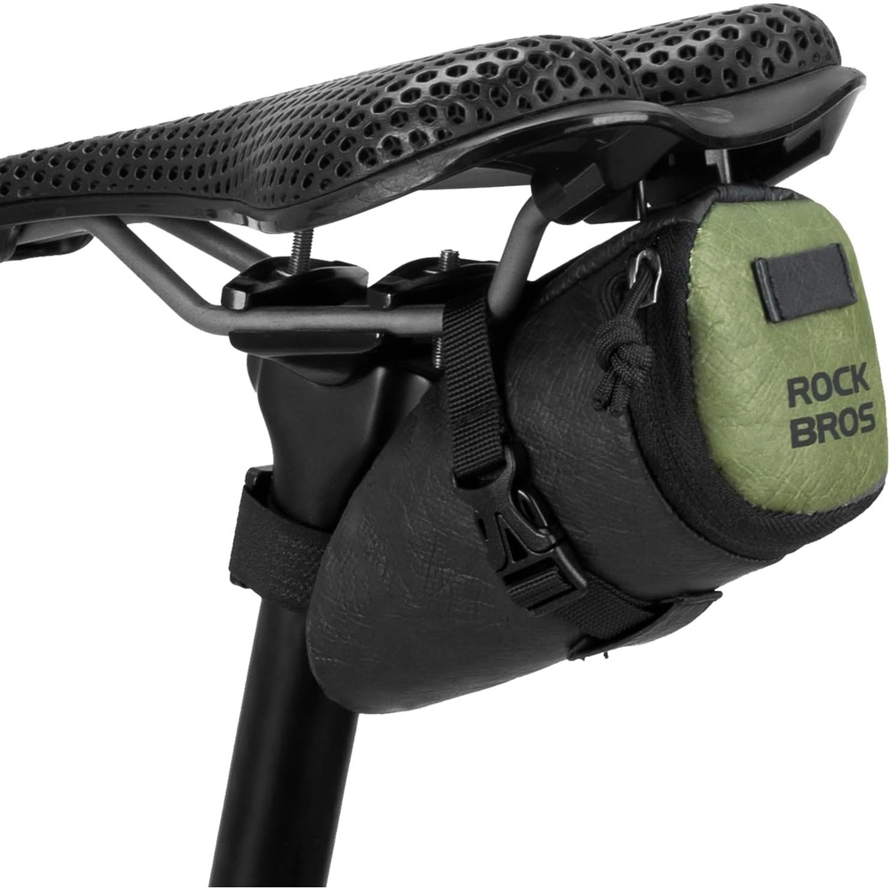 image:imageROCKBROS Ultra Lightweight Bike Seat Bag 33g Recyclable Mini Bike Saddle Bag Water Resistant ToolFree Installation Bicycle Seat Pack for Road Bike Commuting Short Trip Cycling