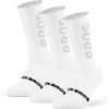 White Grid Silver Logo-3 Pairs
