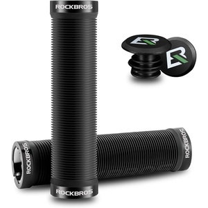 ROCKBROS 2pcs Bike Handlebar Grips, Non-Slip Soft Cycling Grips for Mountain, BMX, Scooter, Beach Cruiser & Folding Bikes(Dual Lock-On)