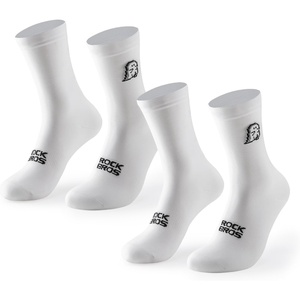 ROCKBROS Athletic Socks Cycling Sock with Wear-resistant Heel, VNS Halloween Series Breathable Crew Socks, 2 & 3-Pack(2 X White)
