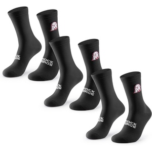ROCKBROS Athletic Socks Cycling Sock with Wear-resistant Heel, VNS Halloween Series Breathable Crew Socks, 2 & 3-Pack(3 X Black)