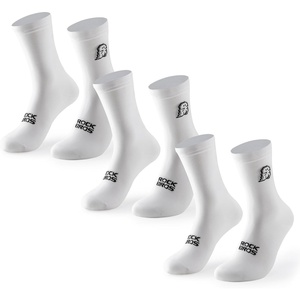 ROCKBROS Athletic Socks Cycling Sock with Wear-resistant Heel, VNS Halloween Series Breathable Crew Socks, 2 & 3-Pack(3 X White)
