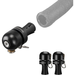 ROCKBROS Bike Bell Handlebar End Cap Bell for Road Bike Drop Bar 22.2mm/0.87in, 100dB Loud Brass Bicycle Bell for Adult Bikes, Left or Right Mounting, Black(black(2 pack))