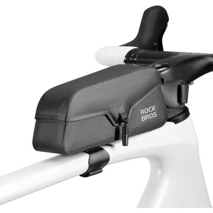 ROCKBROS Bike Frame Bag with Magnetic Flap Top Tube Bike Bag Waterproof Bike Packing Cycling Tools Storage Bag for Road MTB Bike L(Black-S)