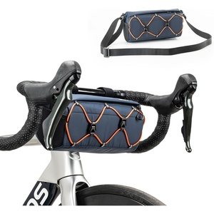 ROCKBROS Bike Handlebar Bag, Front Bike Bag for Storage, 2.2L Bike Pouch with Shoulder Strap for Cycling, Bicycle Accessories for Ebike, E Scooter, Road Bike(Blue)