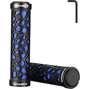ROCKBROS Bike Handlebar Grips Double Lock-on Bike Grips Non-Slip Bicycle Handlebar Grips for MTB, BMX, Scooters, Folding Bikes 22.2mm(A2 – Blue)