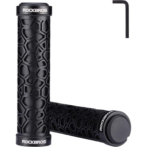 ROCKBROS Bike Handlebar Grips Double Lock-on Bike Grips Non-Slip Bicycle Handlebar Grips for MTB, BMX, Scooters, Folding Bikes 22.2mm(A5 – Black)