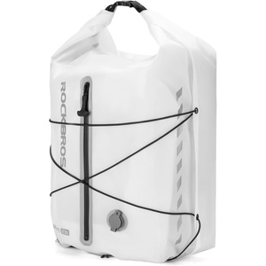 ROCKBROS Bike Panniers Waterproof 23L Bike Rack Bag Adjustable Quick Release Buckles Panniers Bike Bags with Vacuum Compression for Cycling Traveling Commuting(White)