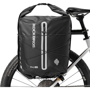 ROCKBROS Bike Panniers Waterproof 23L Bike Rack Bag Adjustable Quick Release Buckles Panniers Bike Bags with Vacuum Compression for Cycling Traveling Commuting(Black)