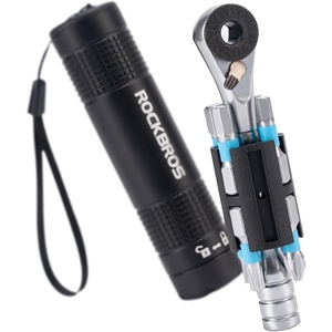 ROCKBROS Bike Repair Tool Kit Set,Portable Reversible Ratchet Set,Multi functional bicycle Repair Tool Set with 8 Bits