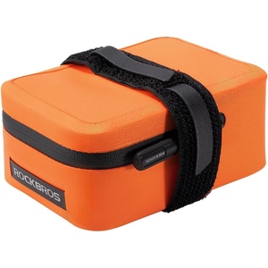 ROCKBROS Bike Saddle Bag, 0.4L Waterproof Ultra Small Bike Bag（4″ x 3.4″ x 2″）, Waterproof Zipper Bicycle Storage Bag Under Seat, Easy Attachment for Road Cycling Blue(Orange)