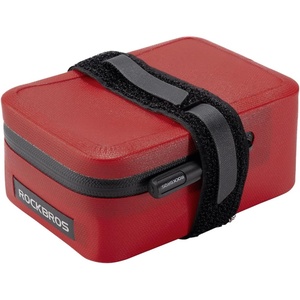 ROCKBROS Bike Saddle Bag, 0.4L Waterproof Ultra Small Bike Bag（4″ x 3.4″ x 2″）, Waterproof Zipper Bicycle Storage Bag Under Seat, Easy Attachment for Road Cycling Blue(Red)