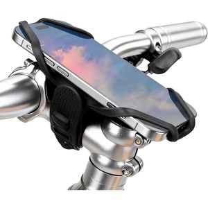ROCKBROS Bike Stem Phone Mount, Anti-Vibration Silicone Phone Holder for Bike Stem, Secure Cell Phone Mount for Mountain & Road Bike 4-7 Inch, No Shake Sturdy Bicycle Stem Phone Holder