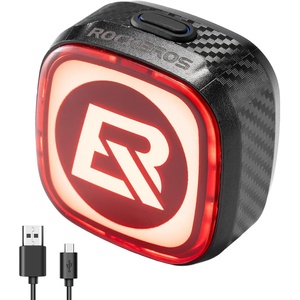 ROCKBROS Bike Tail Light Smart,Type-C 400mAh Battery& Adjustable Angle,Dual Mounting Bicycle Rear Lights,IPX5 Waterproof,Cycling Safety Taillight Accessories for Men Women Kids(Standard Logo)