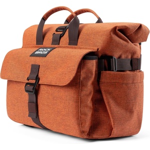 ROCKBROS Brompton Handlebar Bag, 9L-15L Adjustable Capacity Bag for Brompton Folding Bike,Multi-functional, Roll-Top Quick-Release Fit for Commuting(Orange)