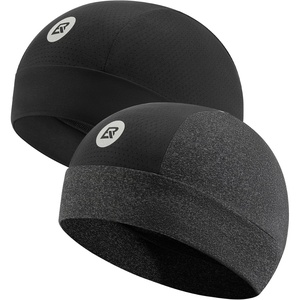 ROCKBROS Cooling Skull Caps for Men Women,Hard Hat Liner Helmet Liner Cycling Cap Motorcycle Sweat Wicking Head Wrap 2 Packs(Black+ Hemp Gray 2 Packs)