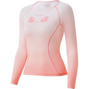 ROCKBROS Cycling Base Layer Women Quick Dry Long Sleeve Cycling Jersey Compression Mesh Undershirt Breathable Biker Shirts Pink, X-Large-XX-Large