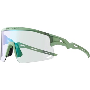 ROCKBROS Cycling Glasses Colour-changing UV Protection Against Wind and Sand Sports Glasses for Men Women Cycling Goggles(Green)