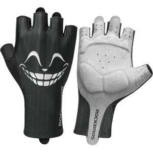 ROCKBROS Cycling Gloves, Half Finger Bike Gloves，Shock Absorption Mountain Bike Gloves, Padded Men’s Biking Gloves, Breathable Bike Riding Gloves for Spring Summer(Black)
